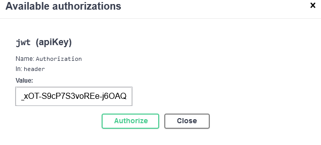 Swagger API Authorize1